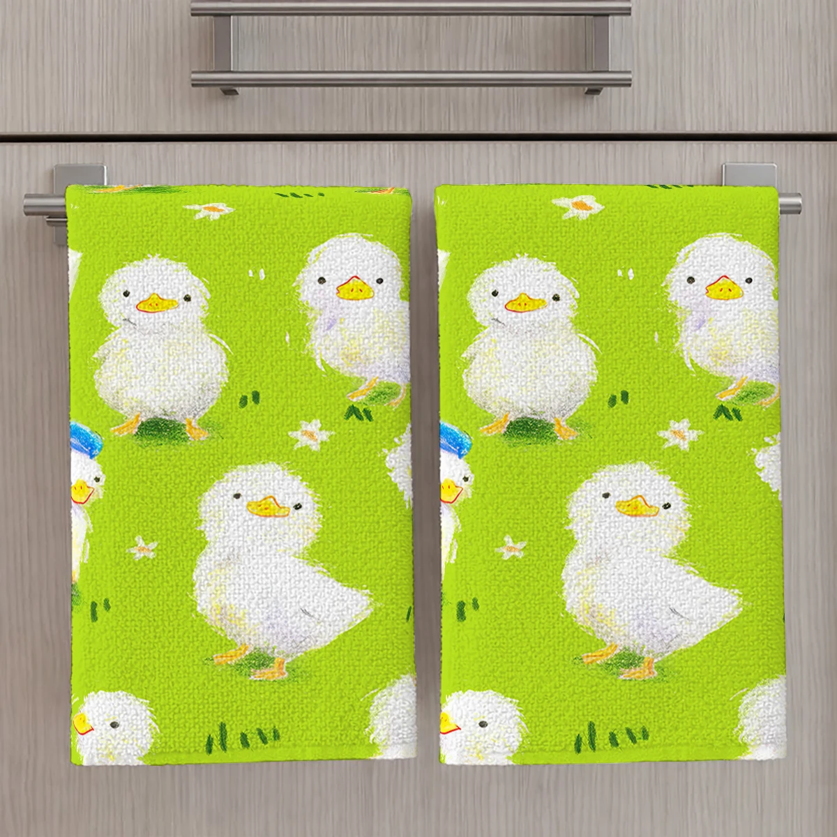 Cute Crocodile Pattern Polyester Dish Cloths - Fade Resistant, Machine Washable Kitchen Cleaning Cloths