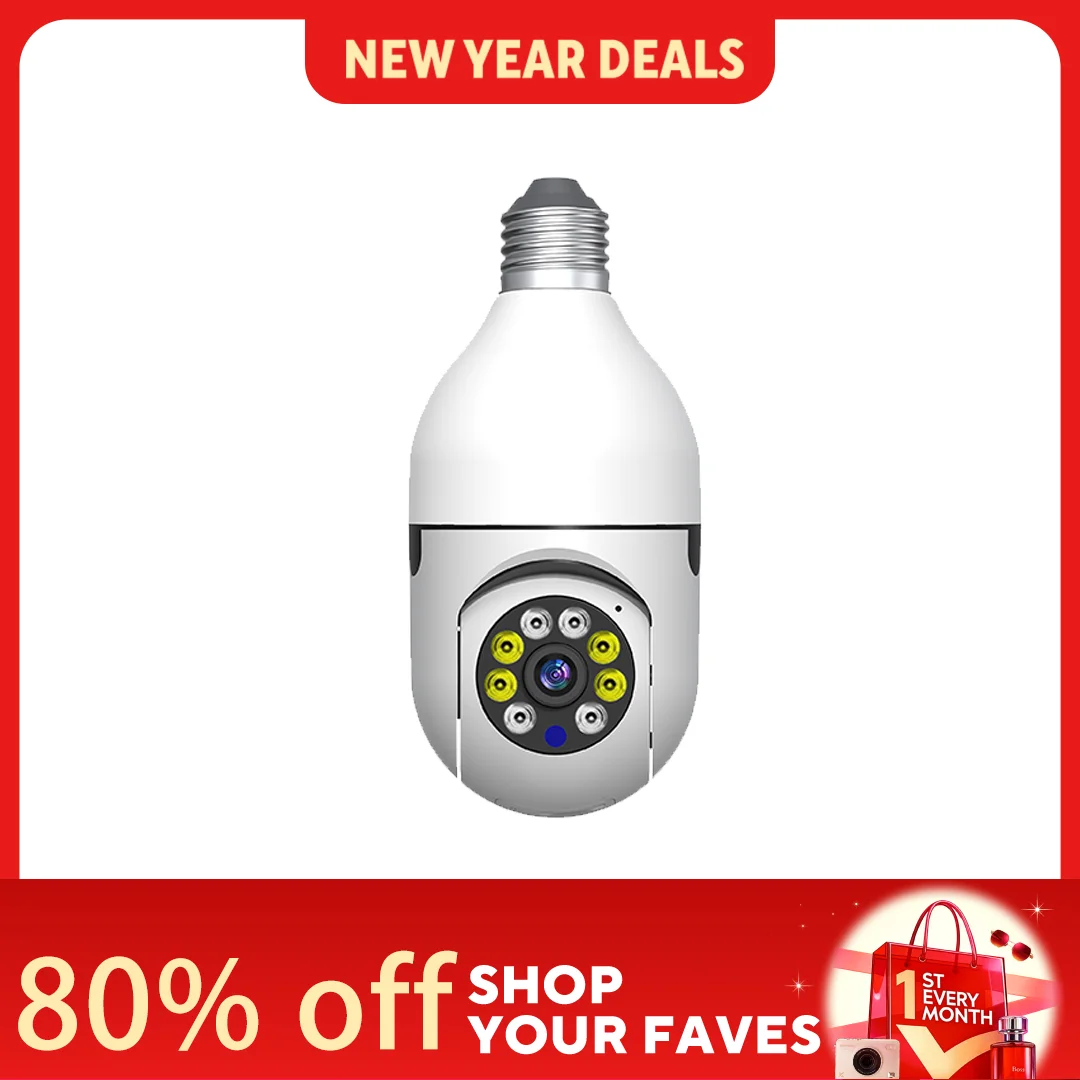 Ease Life APP-Light Bulb Security Cameras Outdoor Wireless WiFi Camera 5GHz, 360 Degree, E27 Light Socket Screw In Securi