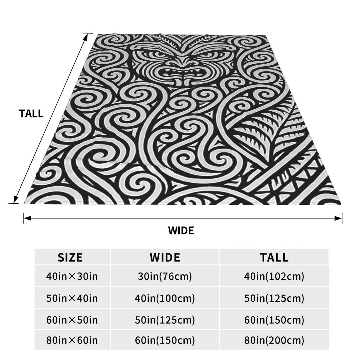 Tribal Maori Warrior Tattoo New Zealand Proud Blanket Flannel Sofa Throw Blanket Portable  Couch Bedding Throws Bedspread Quilt