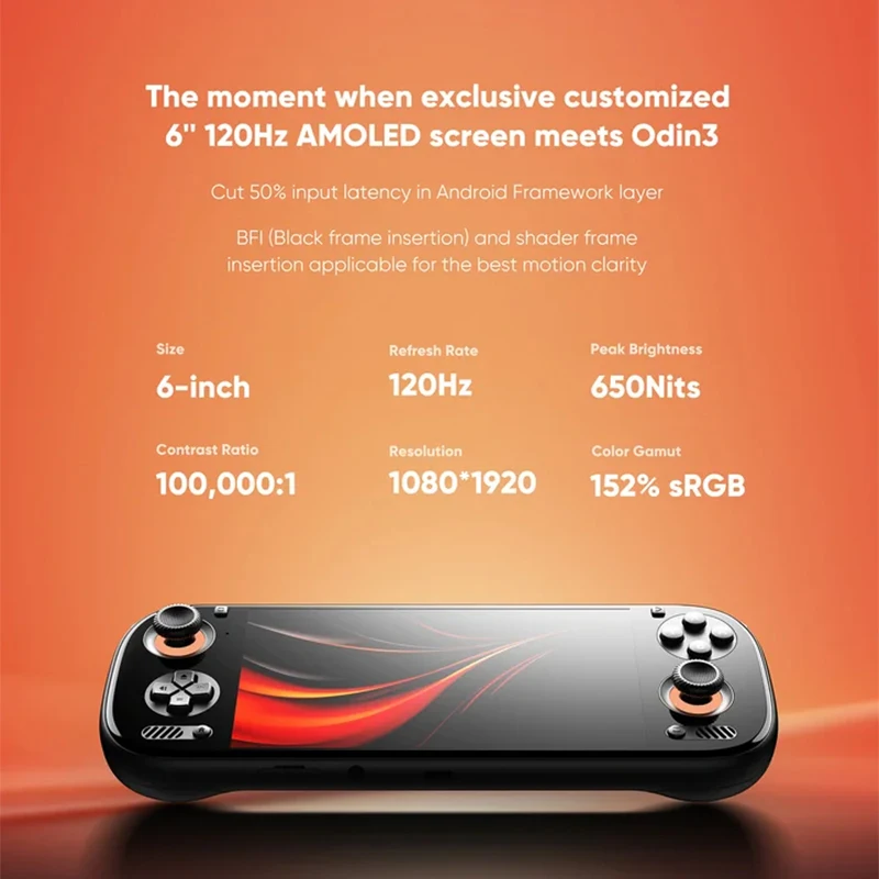 AYN ODIN3 Handheld Game Console Android 15 Wi-Fi 7+BT 6.0 6 Inch Curved Touch Screen Handheld Multimedia Game Player