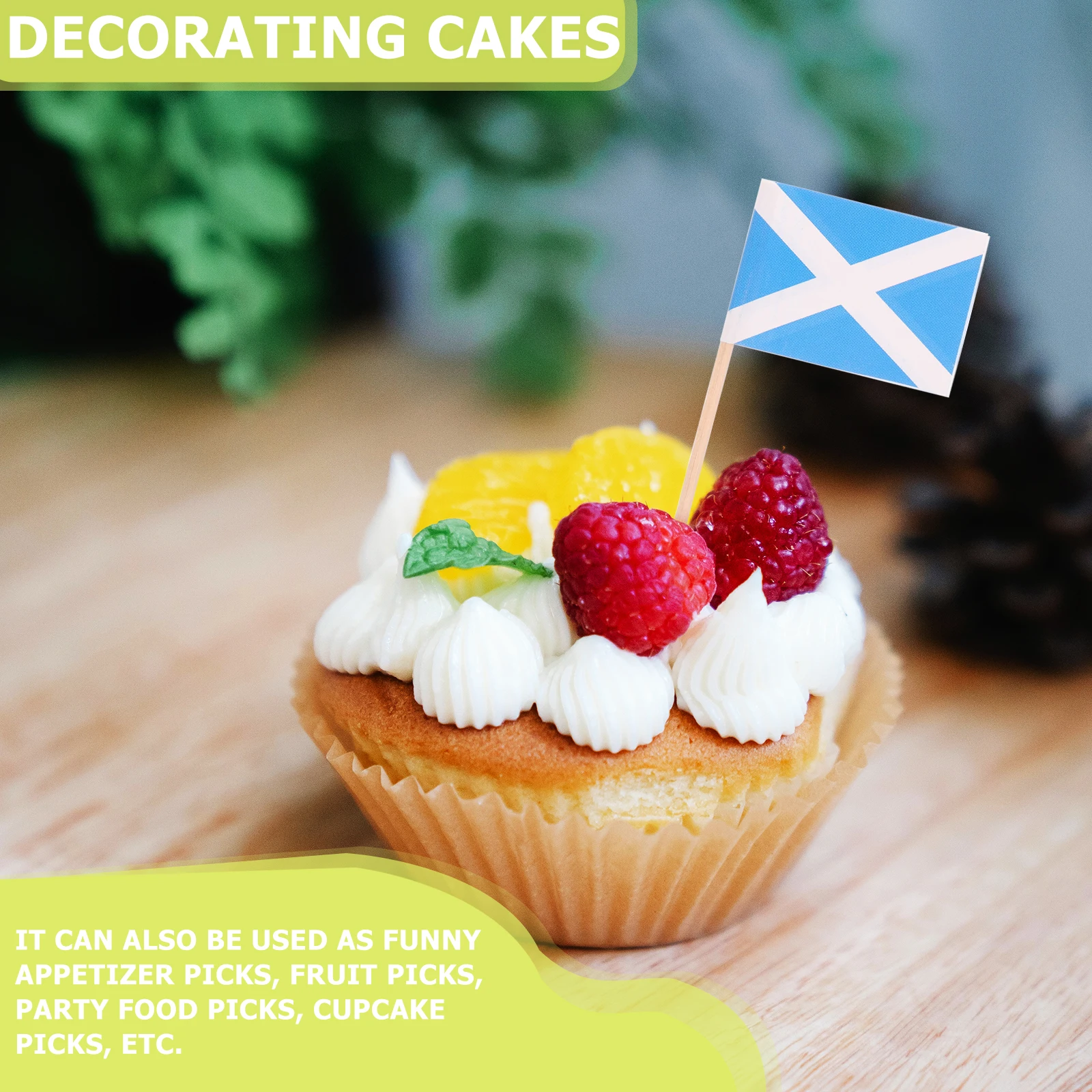 

100pcs Wooden National Flag Toothpicks for Cupcakes Food Decorations Party Supplies Miniature Picks Safe Disposable Use