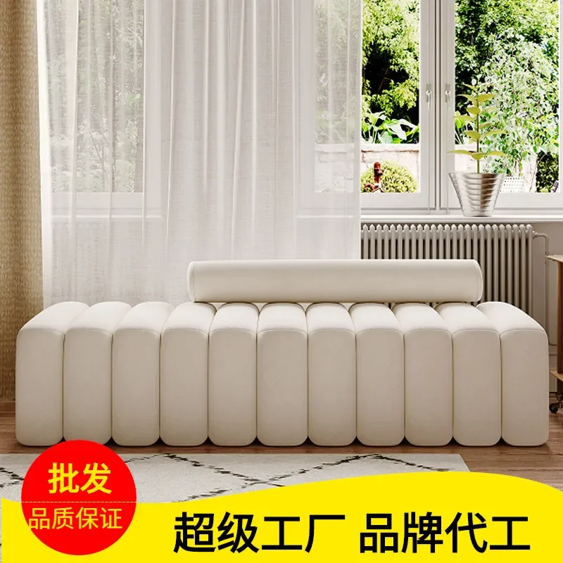 for Nordic Internet Celebrity Cloakroom Bedside Fabric Sofa Long Art Porch Shoe Changing Stool Creative Bedside Stool Home