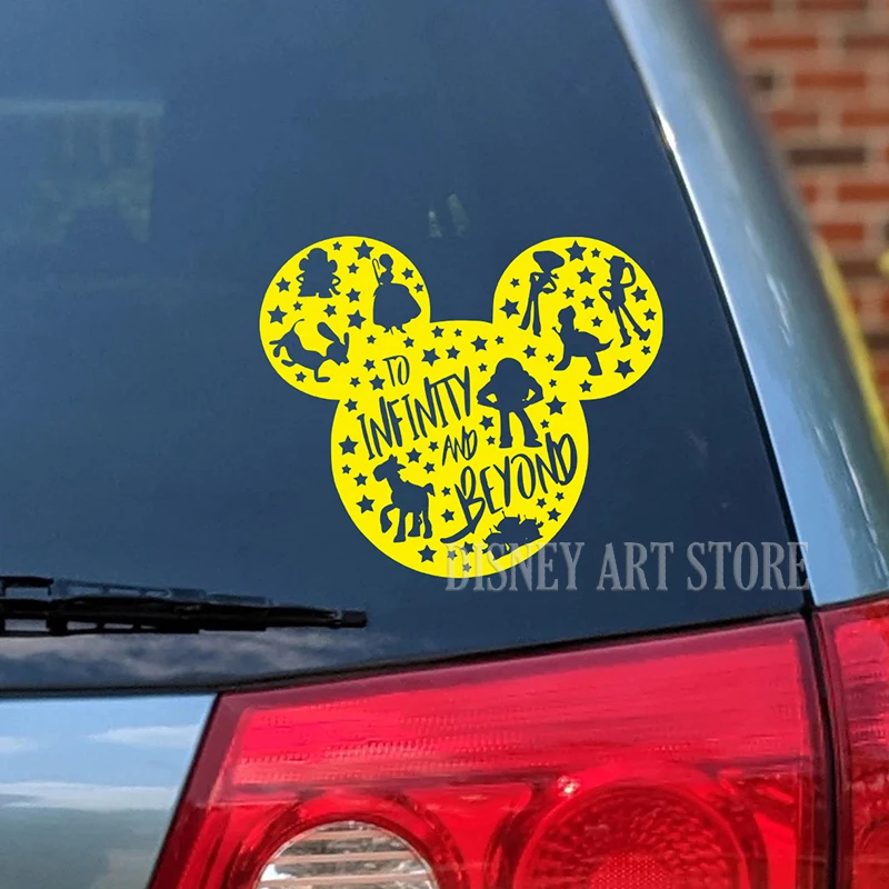 To Infinity Mouse Vinyl Sticker Decals Car Window Bumper Decor, Cartoon Mouse Head Laptop Decal for Apple MacBook Decoration