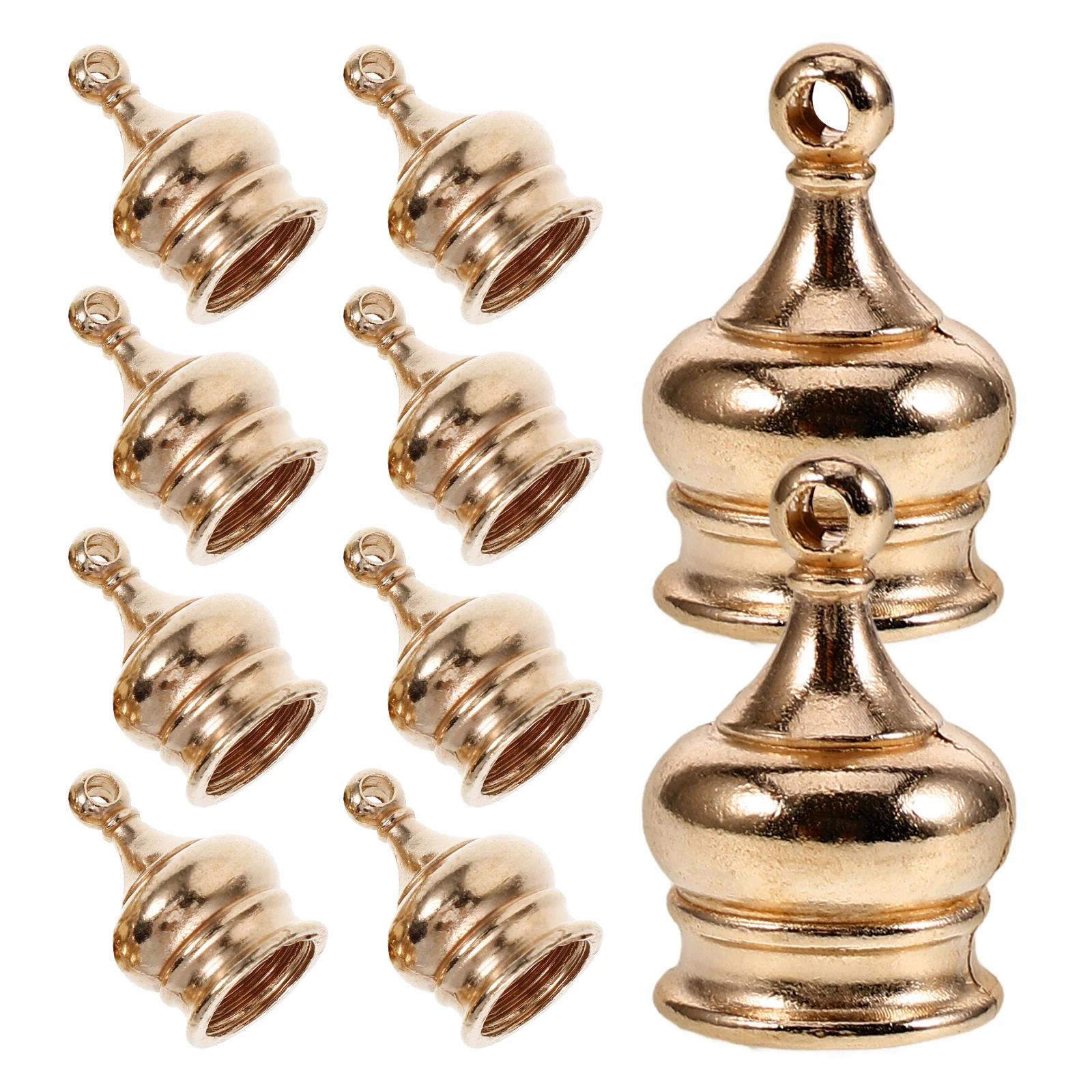 

10pcs Perforated Decorative Nut Finials Zinc Alloy French Gold Home Lamp Parts Metal Table Knob Shade Caps Adapter