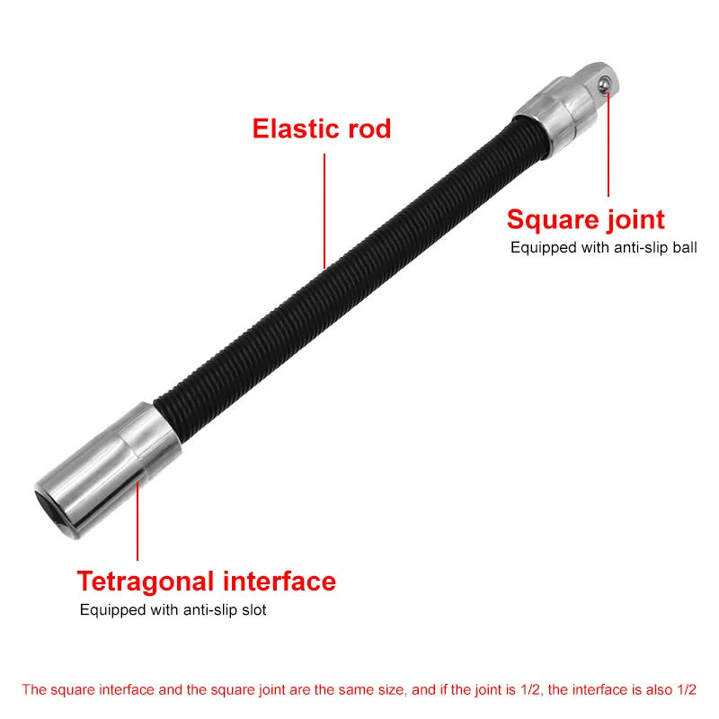 Electric Wrench Elastic Adapter Universal Soft Shaft Fast Ratchet Wrench Hand Spring Extension Rod Relay Rod Sleeve ExtensionRod