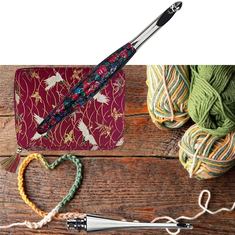 

AB66 — эргономичные крючки для вязания с большой ручкой — сменный набор из 12 крючков, гладкий дизайн в комплекте для вязания крючком