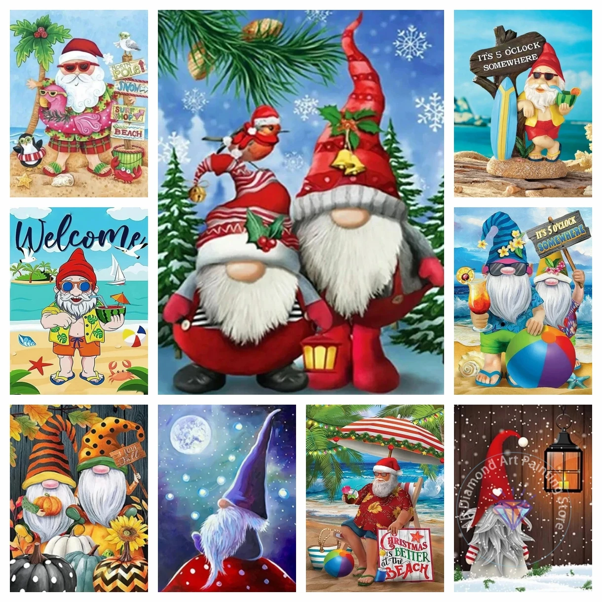 

2024 New 5D DIY AB Diamond Painting Embroidery Dwarf Gnome New Diamond Painting Cartoon Cross Stitch Mosaic Wall Decoration