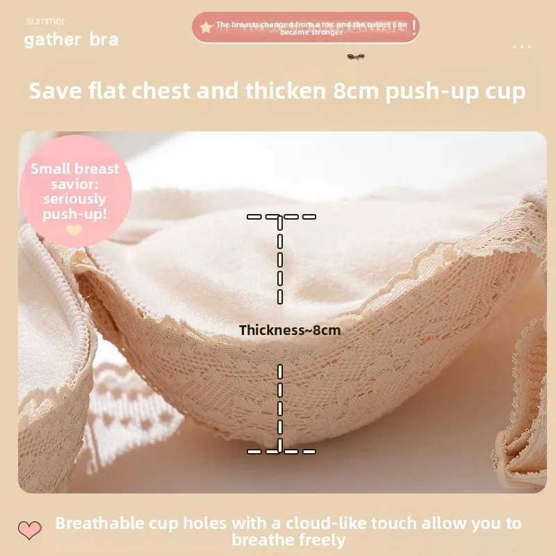 

Женский бюстгальтер пуш-ап с утолщением 9 см для маленькой груди, без косточек, кружевной, для увеличения объема, чашка AB, сексуальное и удобное нижнее белье