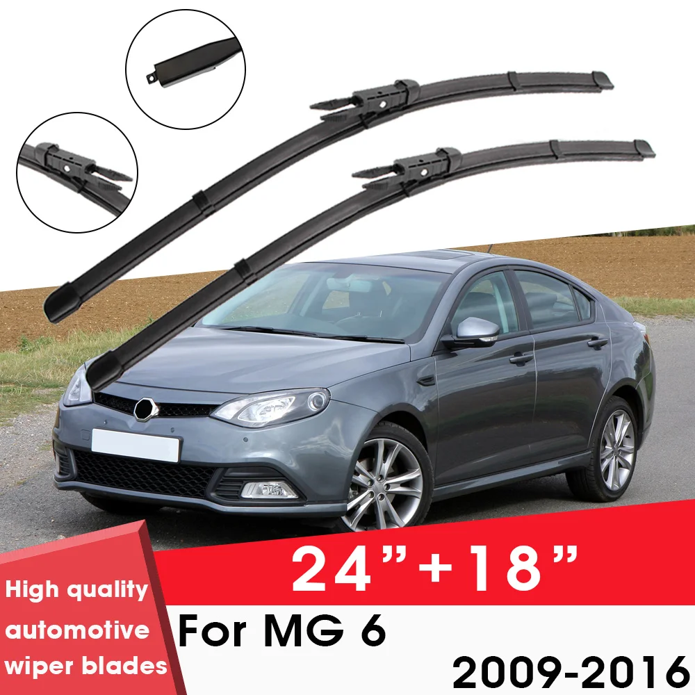 

Car Wiper Blade Blades For MG 6 2009-2016 24"+18" Windshield Windscreen Clean Rubber Silicon Cars Wipers Accessories