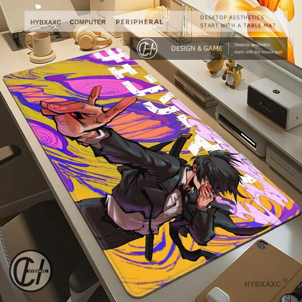 Chainsaw Man MousePad Large Hayakawa Aki Mouse Pad Rubber Keyboard Mouse Mats Gamer XXL DeskMat Anime Gaming Accessories for LOL