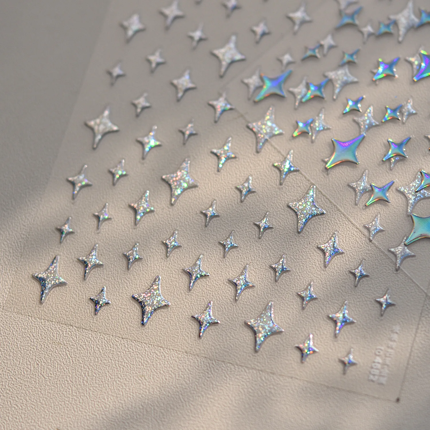 Sparkling Colorful Star Nail Art Stickers Purple Blue Red St