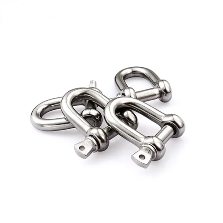 M4 M5 M6 M8 M10 M12 M14 M16 Straight D Shackle Short Stainless Steel Breaking D Rigging Shackle Hooks boat rigging hardware