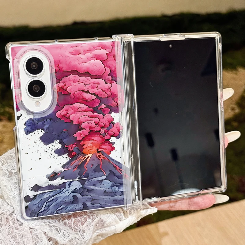 Landscape Pattern Phone Case For Samsung Galaxy Z Fold 8 Ultra 8 7 6 5 5G Shockproof Folding Hard PC Cover For Samsung Z Fold8