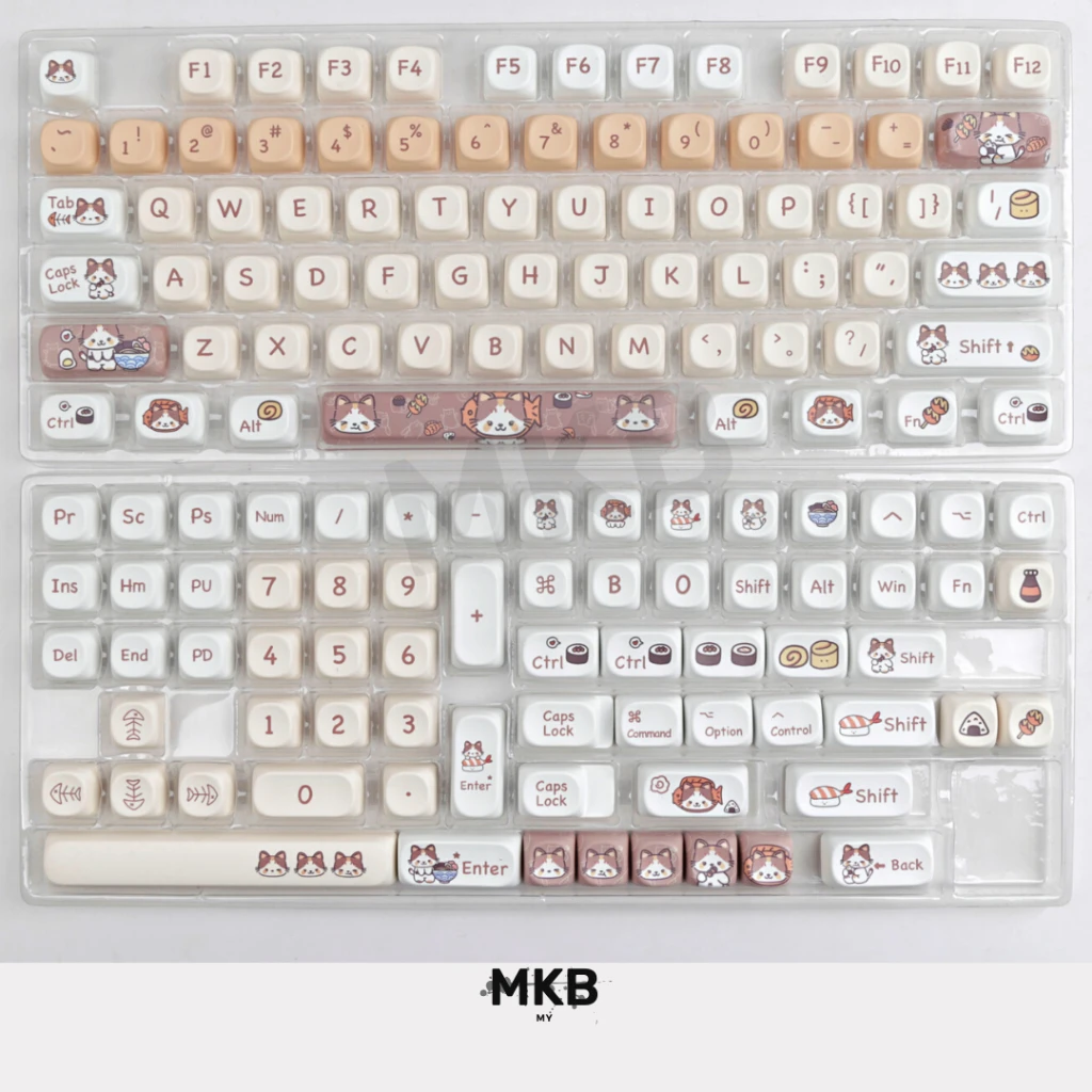 [READY STOCK] Sushi Kitty PBT MOA Profile Keycap Set for Mechanical Keyboard