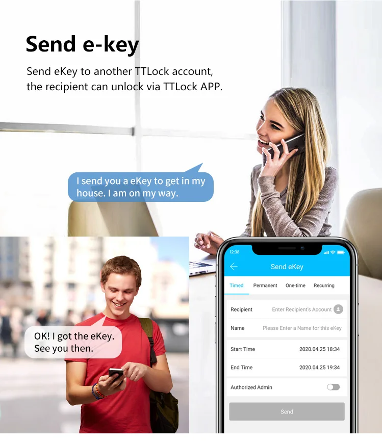 Bluetooth Intelligence Lock TTlock Smart Keyless Access Passwort NFC-Karte Digitales Schloss für Airbnb – Detail 7