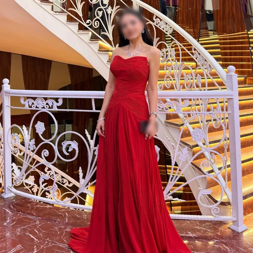 Maßgeschneiderte, elegante, plissierte, herzförmige A-Linie, lange Kleider, formelles Abendkleid, maßgeschneiderter Anlass, Abschlussball, Hochzeit, Party