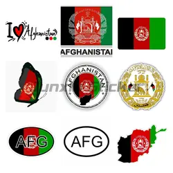 AFG Fashion Afghanistan Flag national emblem Butterfly Car Sticker PVC Bumper Window Decoration Waterproof Decal