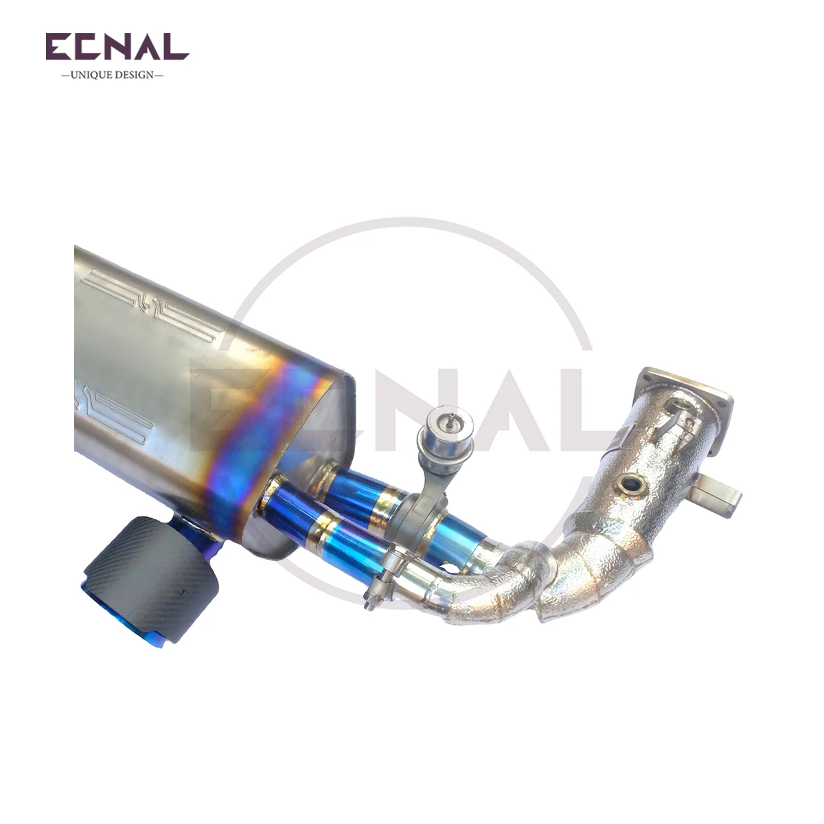 Ecnal Exhaust Full System Sport Titanium Alloy Valved Axle-back Pipe & SS304 Downpipe for Porsche 911 991.2 3.0T 2016-2018