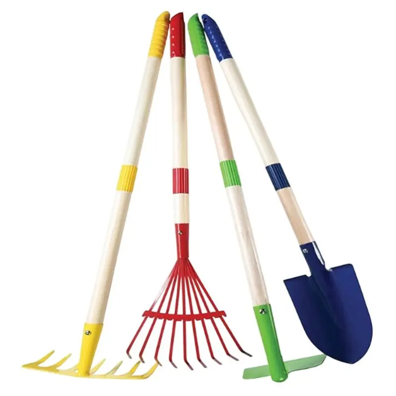 wowfu-ensemble-d'outils-de-jardin-pour-enfants-4-pieces-en-bois-comprenant-une-pelle-un-rateau-une-houe-un-ramasse-feuilles-les-meilleurs-jouets-d'exterieur