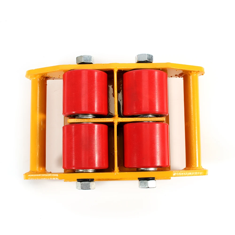 6 Ton Heavy Equipment Machine Dolly Skateboard Industrial Machinery Roller Mover Cargo Trolley with 360°Swivel Cap Red/Yellow