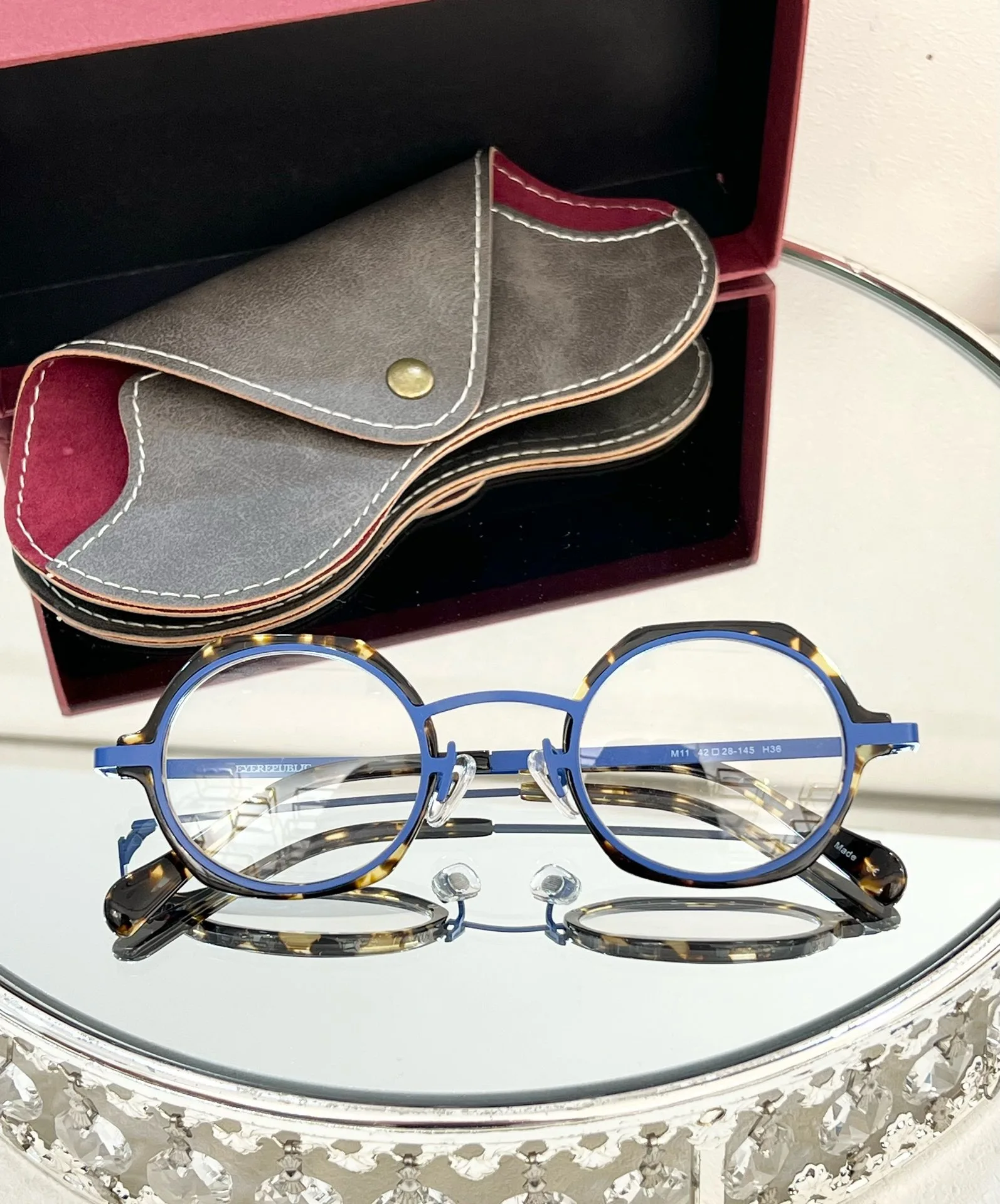 

Belight Optical Acetate Metal Design Prescription Vintage Round Retro Irregular Shape Eyeglasses Spectacle Frame Eyewear M11