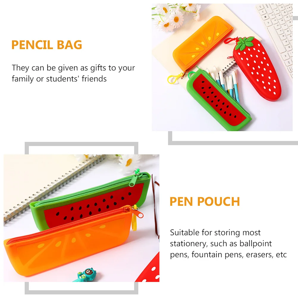 

2Pcs Stationery Holder Large Capacity Pencil Bag Smooth Zipper Design Washable Organizer for School Office Use