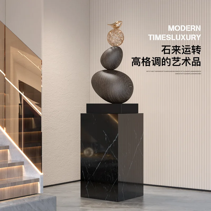 Left look at the creative pebble shape sculpture office sales office stone to run lucky ornaments living room model room