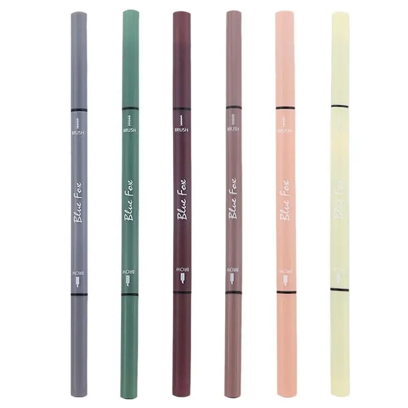 Waterproof Natural Brow Pencil Eyebrow Pencil Strong Shape Fine Refill High Saturation Double Head Eyebrow Pencil Silky Color