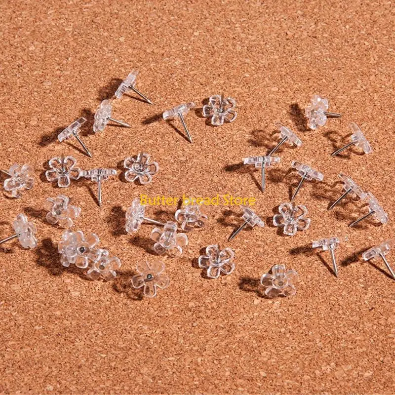 W89C صافح رأس زهرة الدبابيس 100pcs إبهام الزخارف المسامير