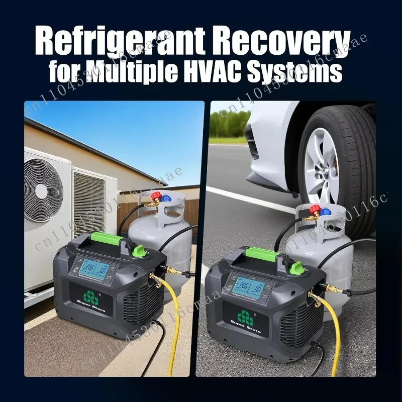 

A2L-Compliant Refrigerant Recovery Machine - 1 HP (750W) Brushless Digital Display with Self-Cleaning Portable HVAC Unit
