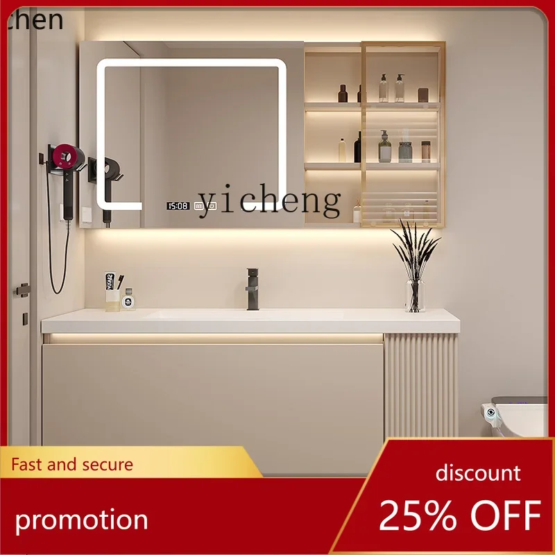 n1 Bathroom Cabinet Combination  Stone Plate Seamless Ceramic Bathroom Simple Wash Face Handheld Transceiver Pool Basin