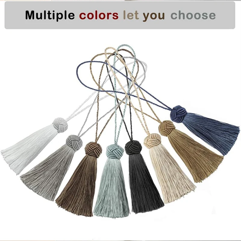 4Pcs Small Tassel Fringe Curtain Tieback Pendant DIY Cord Party Tassel Trim Curtains Decor Accessories Tassels Ribbon