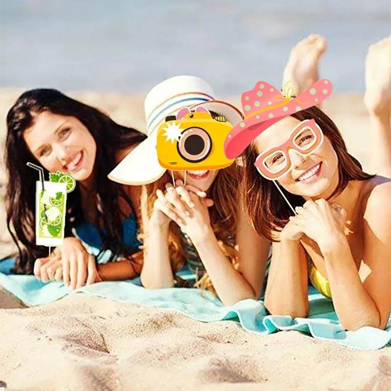 14pcs Pool Photo Booth Props – משלוח מושלם למסיבת קיץ, שמחות ותזכורת מושלמת