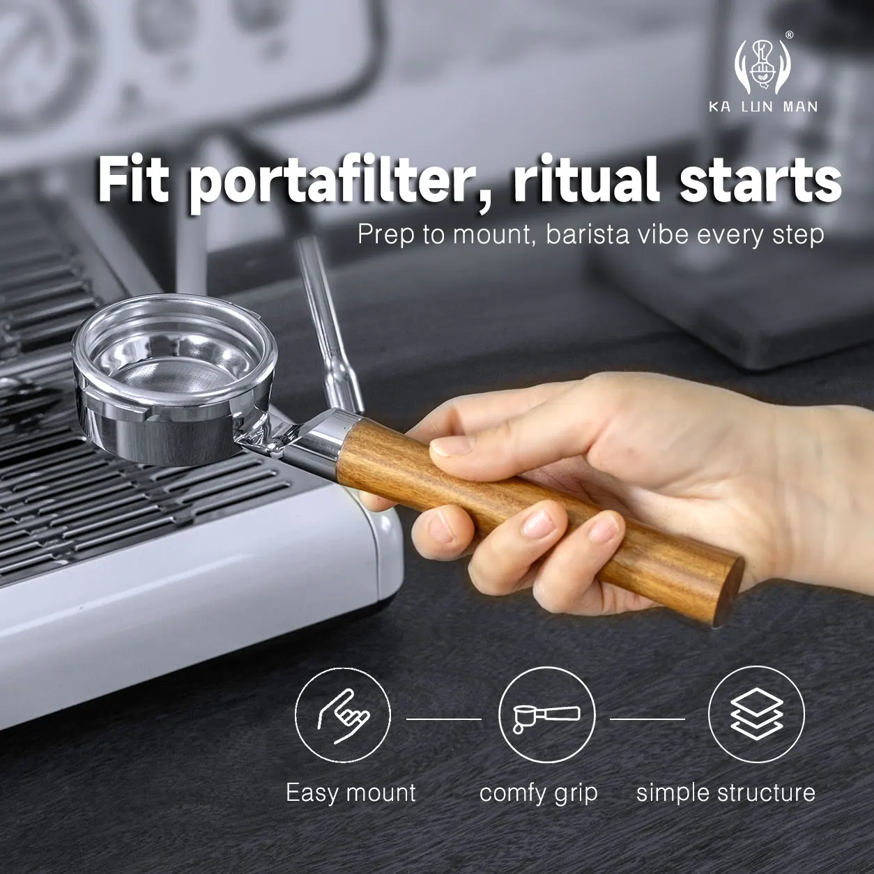 58mm 2‑Lugs Bottomless Portafilter, Flat Base No Tamping Stand Needed, Naked Visual Extraction for Breville 9 Espresso Machine