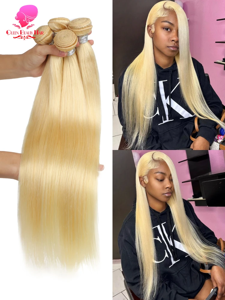 Straight 613 Human Hair Bundles Remy Raw Vietnamese Hair Extensions 30 40 Inch Bundle Honey Blonde Bundles 100% Human Hair Weave