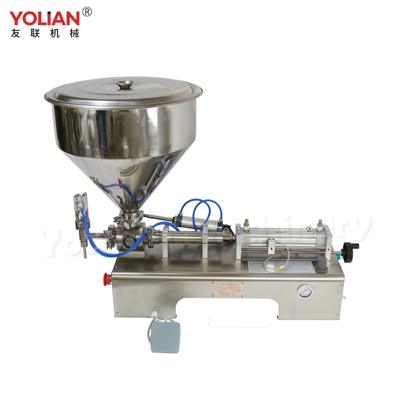 G1WGD-C 10-140ML Pneumatic Cosmetic Ice Cream Filler High Viscosity Liquid Sauce Tomato Paste Honey Oil Bottling Filling Machine