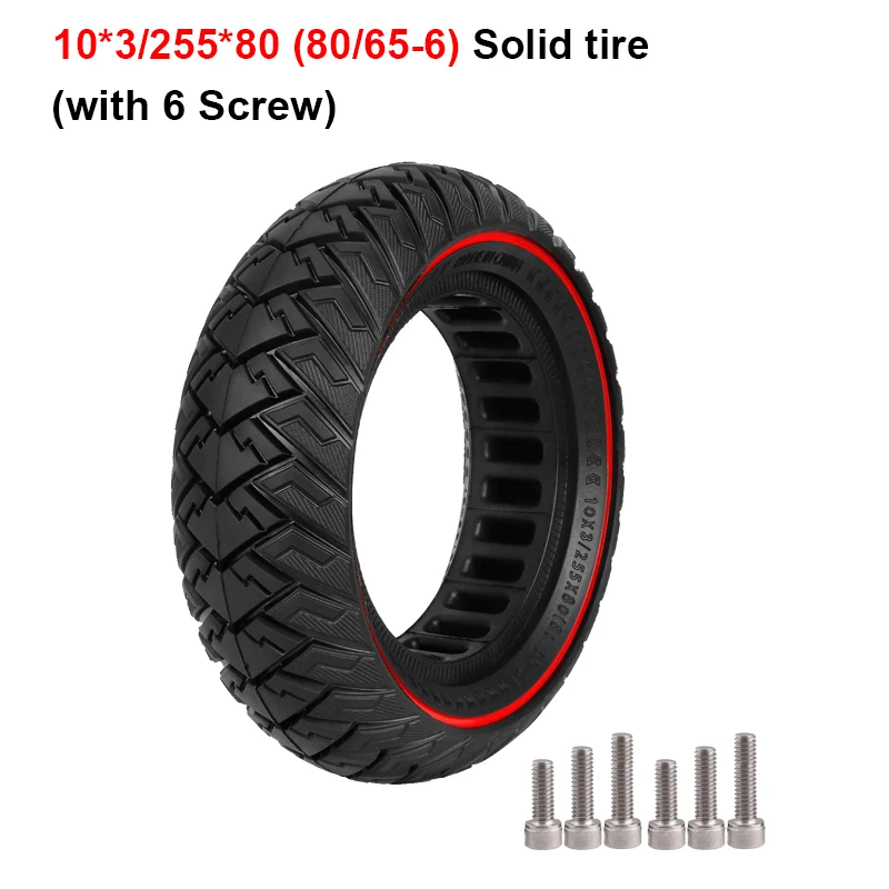 

10x3/255x80 (80/65-6) Solid Tire for Speedual Grace 10/Zero 10X/Kugoo M4 Pro/Kaabo Mantis 10 Scooter 10-Inch Honeycomb Tyre