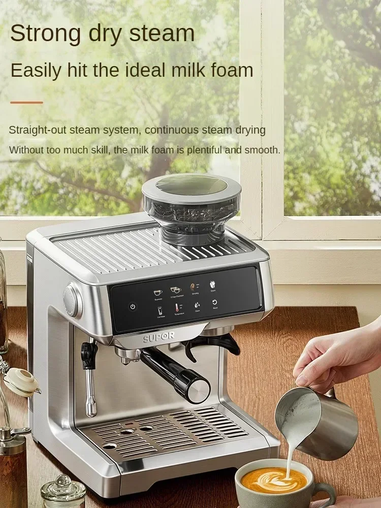 Supor espresso semi-automatic coffee machine home office commercial milk foam grinding a reflection of grinding coffee 220v