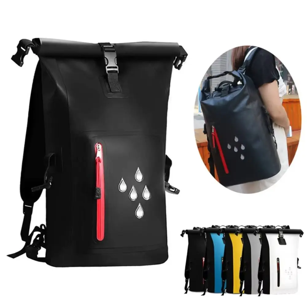 25L Waterproof Drift Bag IPX6 Rating Large Capacity Swimming Backpack Foldable Shoulder Strap Waterproof Bucket Bag Kayaking