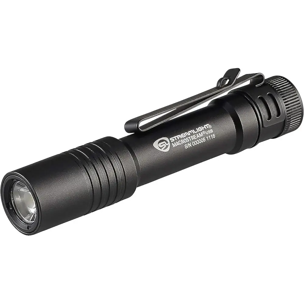 

USB 500-Lumen 2000-Cla Rechargeable EDC Compact LED Flashlight with USB Cable, Black