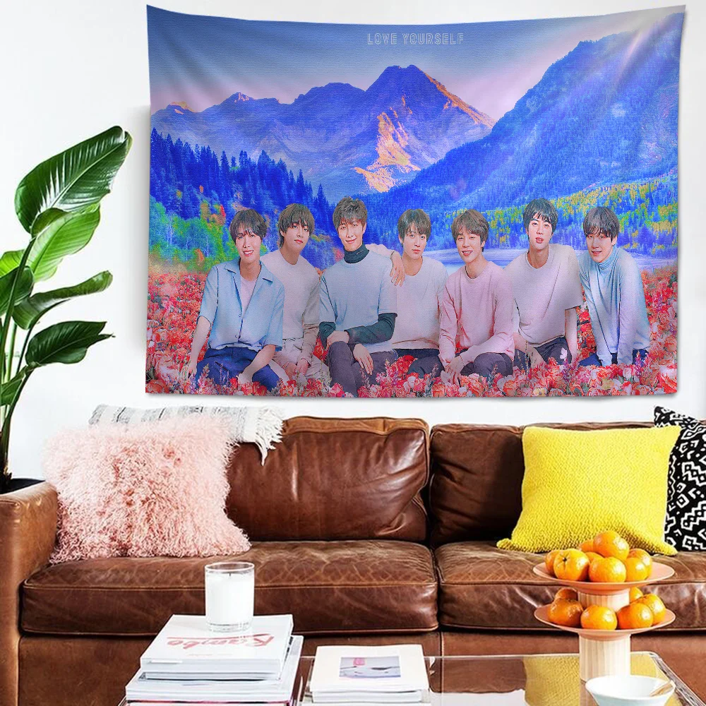 

D-Dynamites Kpop Boys Cartoon Tapestry Art Science Fiction Room Home Decor Art Home Decor