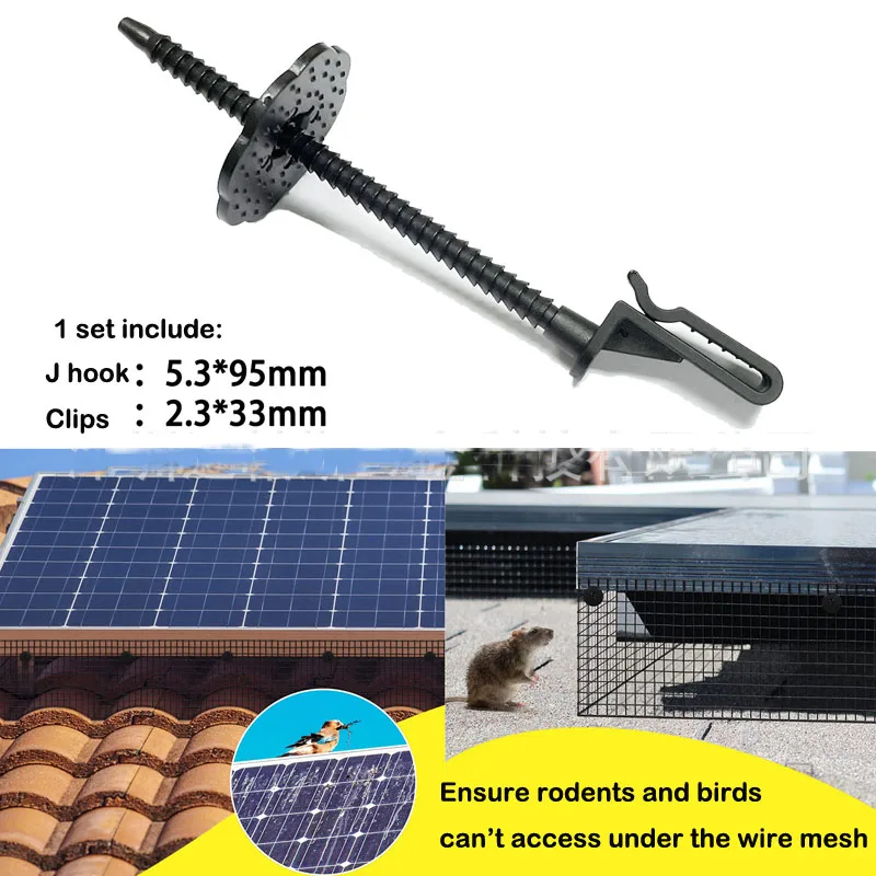 Imagem -06 - Guarda de Pássaro de Nylon Durável Prendedor de Controle j Hook Clips Anti Pigeon Bird Mesh no Painel Solar 100 Conjuntos