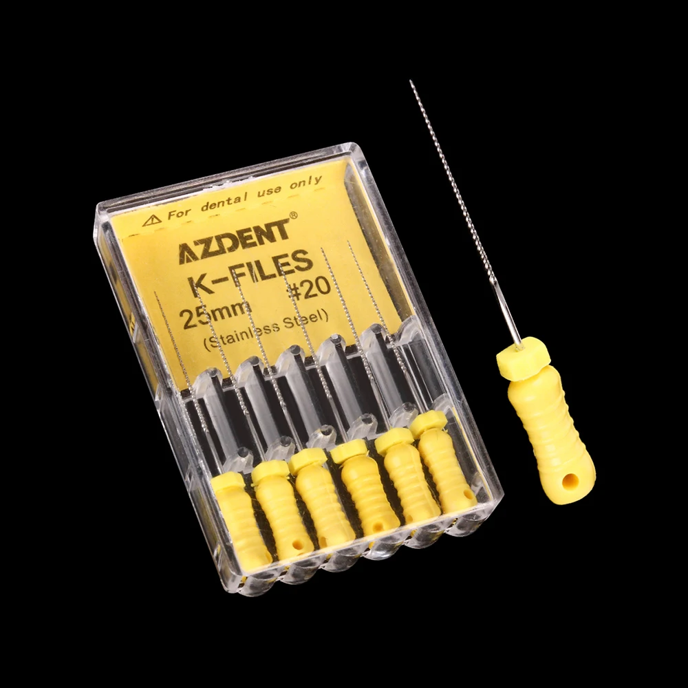 6 Stück/Box AZDENT Dental Endo K-Feilen Handgebrauch Wurzelkanalfeilen Edelstahl 21/25/31mm 06 # -40 # Zahnärztliches Instrument – Detail 18