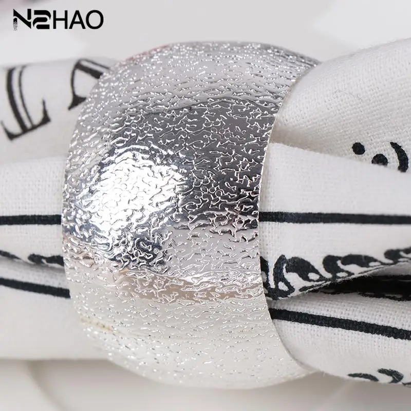 Gold Silver Color Cloth Napkin Ring Gold And Silver Napkin Ring Wedding Decoration Napkin Rings For Weddings