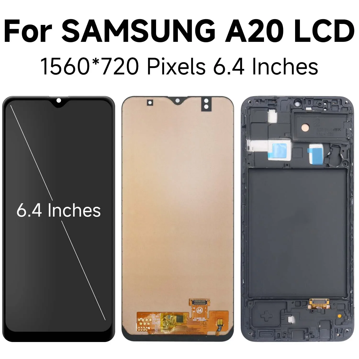 For Samsung Galaxy A20 A205 A205F A205FN A205G A205YN A205W A205U A205S LCD Display Touch Screen Digitizer Assembly Replacement