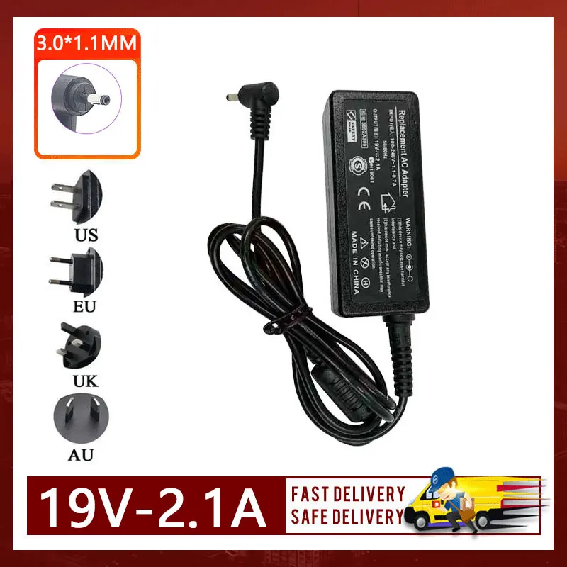 New 19V 2.1A 40W 3.0*1.1MM AC Power Adapter Laptop Replacement For Samsung NP530U3B NP535U3C 530U3C 535U3C