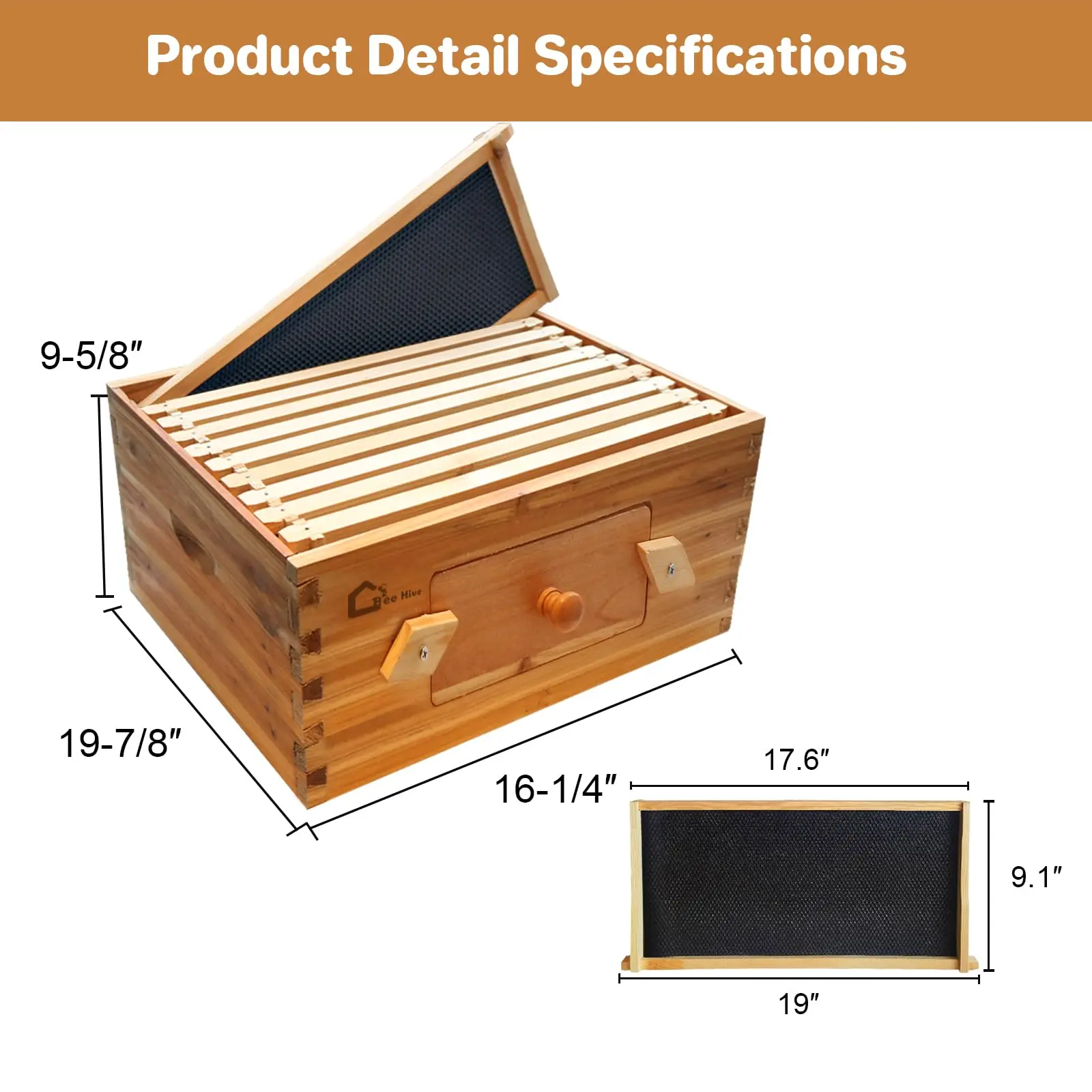 Free Shipping10-Fes Complete Hive Kit, 100% Swax Coated Hive Includes 1 Deep Box And 1 Medium Box With Hivs And Swax Coated