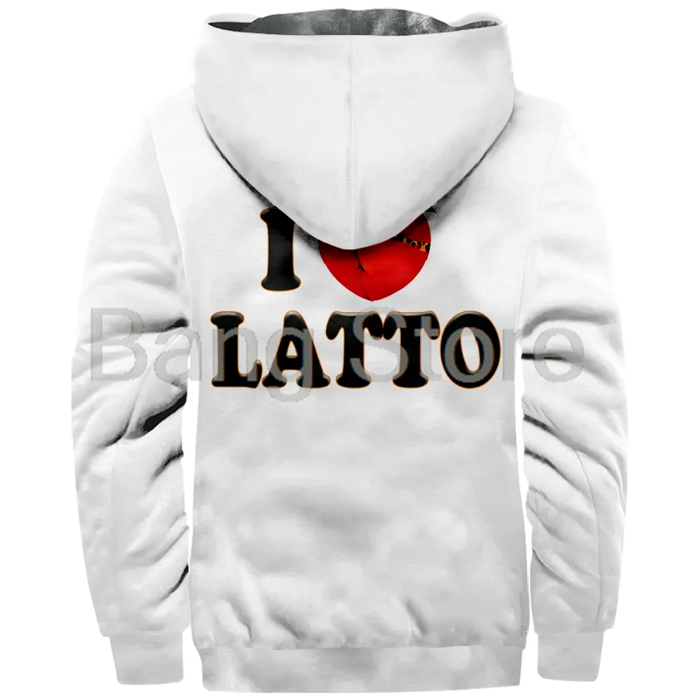 I Love Latto Zipper Jacket Unisex Long Sleeve Thickened Winter Parka 3D Prints Streetwear Coat