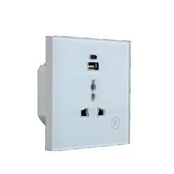 Tuya WIFI  Control Wall Socket with USB Port Universal Electrical Plug Power US / Uk Alexa Google Voice Smart Home  No Neutral