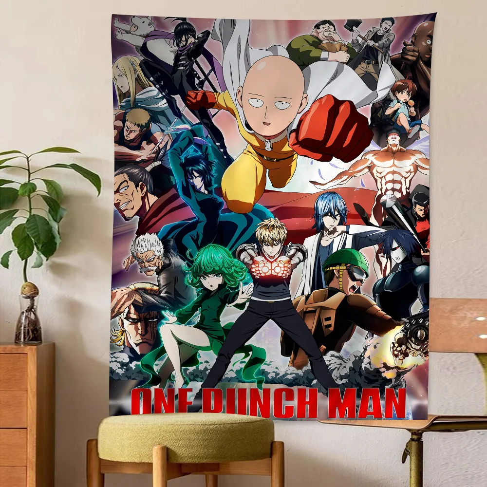 One Punch Man Saitama Cartoon Tapestry Art Science Fiction Room Home Decor Wall Hanging Home Decor